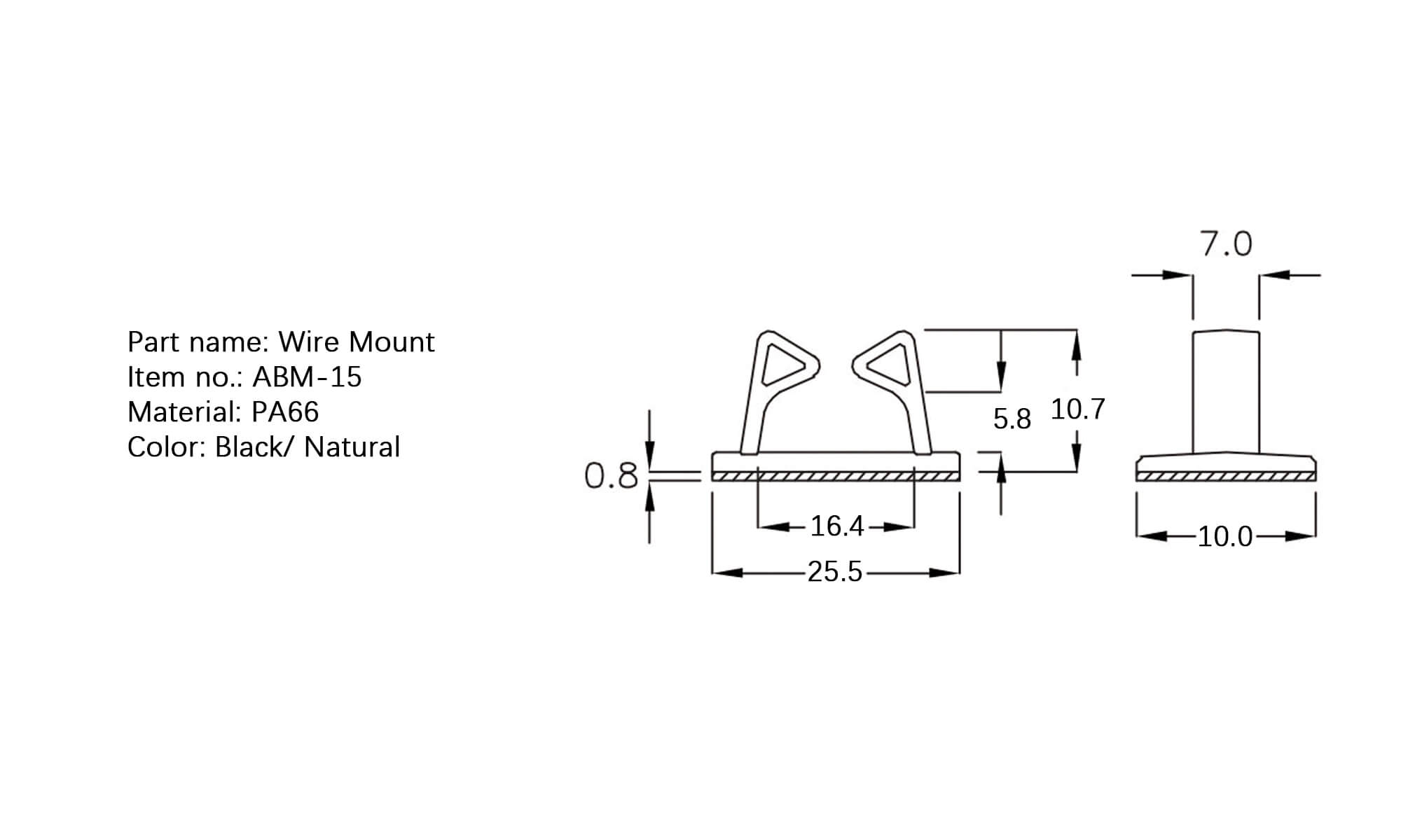 Plastic Wire Mount ABM-15H